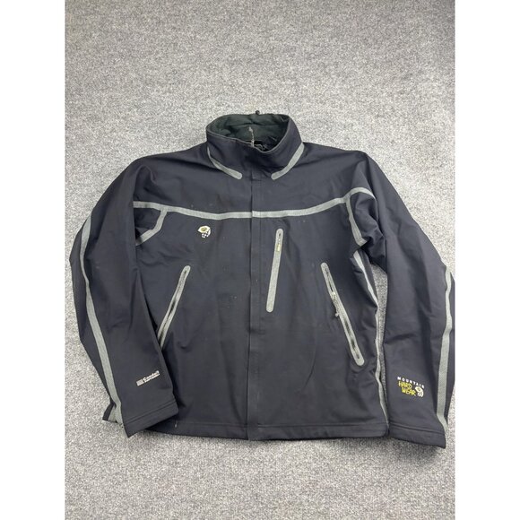 Mountain Hardwear Softshell Jacket Mens Large Black Gray Conduit Water Resistant - Picture 1 of 8